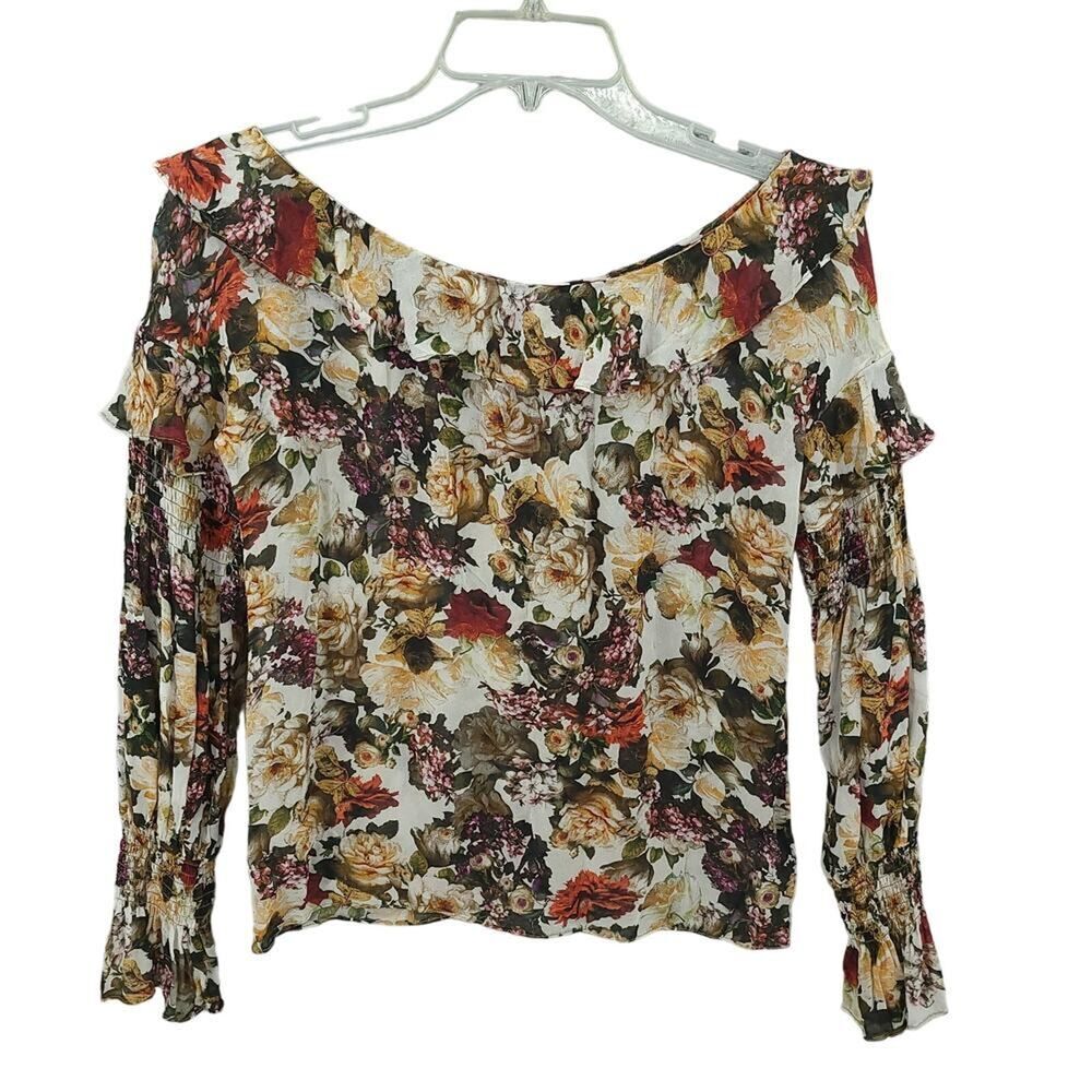 Bailey 44 XS Floral Chiffon Peasant Top